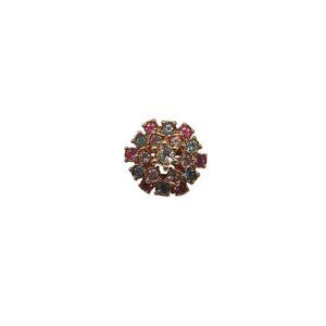 Vintage 18kt Gold Electroplate Ring Multicolor Gemstones Floral Cluster Size 5.7